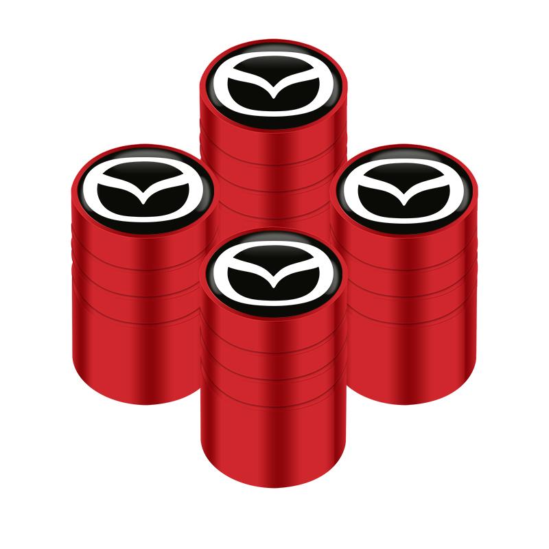 For Mazda CX3 CX-5 CX5 CX7 CX9 MX5 Axela ATENZA Accessories Car Tire Wheel Valve Caps Cover + Suede Car Key Chain Ring Keychain h2