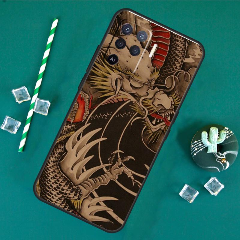 Asian Chinese Dragon Case For Oppo A60 A40 A80 A16 A76 A96 A18 A38 A58 A78 A98 A91 A15 A17 A74 A94 A54 A57S Cover