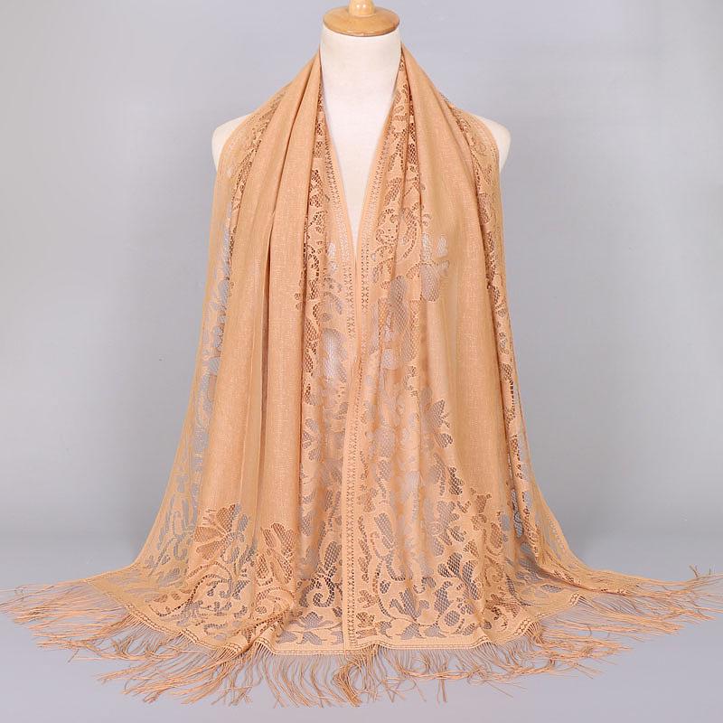 Elegant Lace Scarf for Women Tassel Trimmed Summer Sunscreen Shawl Lightweight Party Wedding Poncho Boho Chic Beach Cover Up