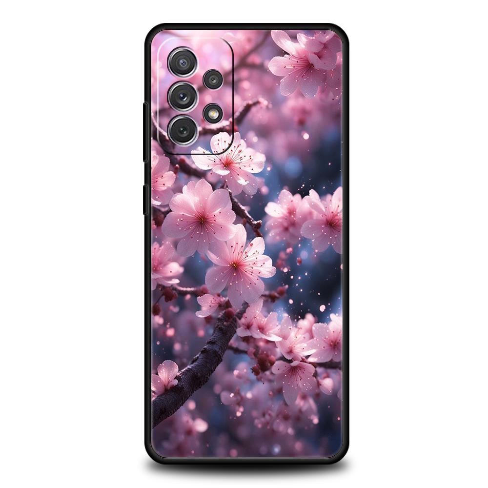 Cherry Blossoms Phone Case for Samsung Galaxy A15 A14 A25 A54 A34 A51 A71 A72 A73 A32 A52 A52S A11 A21S A31 A41 5G Soft Shell