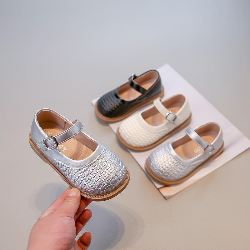 Девочки весна 2026 Мягкая подошва Кожаные Туфли-лоферы Принцессы