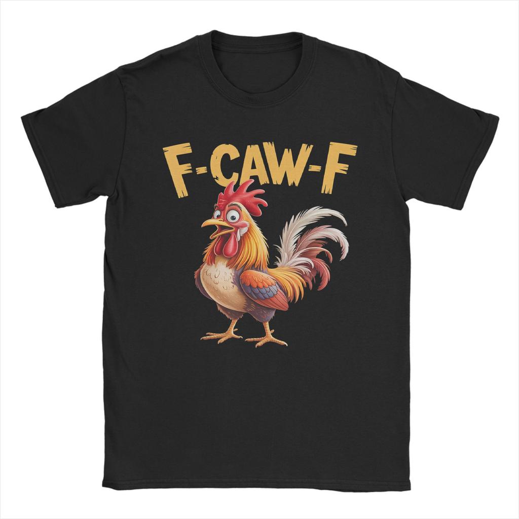 Men's T-Shirts F-Caw-F Funny Chicken FCAWF Meme Funny Cotton Tees Short Sleeve T Shirt Crewneck Clothes Birthday Gift