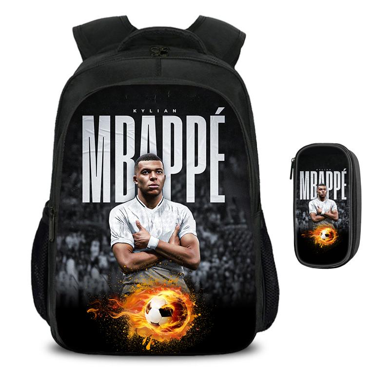 M-Mbappe Двухслойный Рюкзак Футбольная Звезда Набор из 2 Штук Рюкзак, Спортивные Пеналы Школьные Сумки Детский Школьный Mochila Rucksack