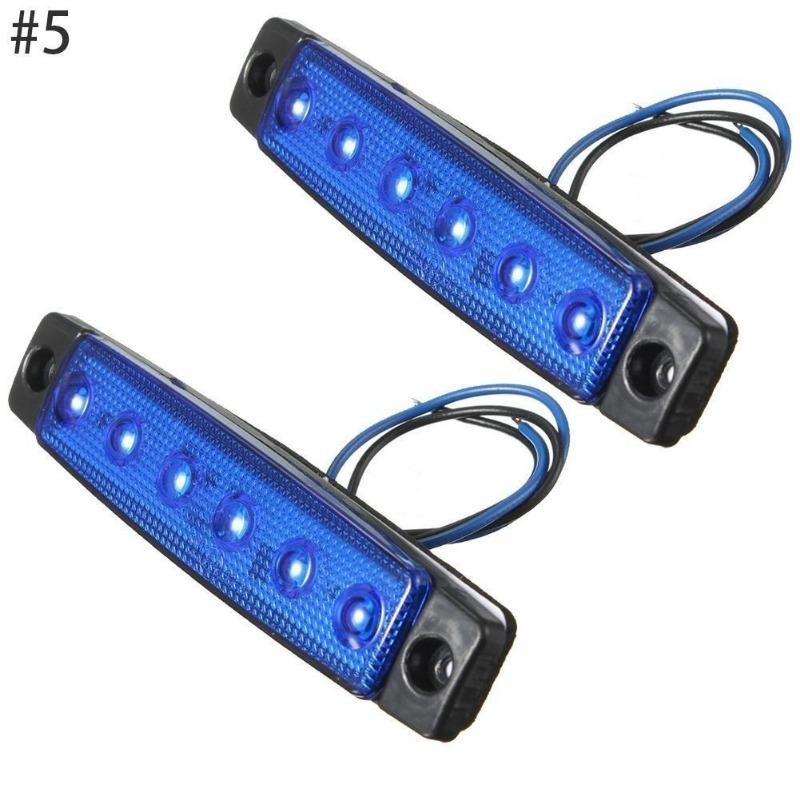 2 шт. 12 В боковой габаритный фонарь прозрачный для грузовика прицепа светодиодный задний фонарь 6 светодиодов