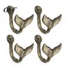 Nautical Home Accessories 4PCS Iron Whale Tail Wall Hooks, Space Saving Coastal Towel Kitchen Apron Hook Hangers, Decorative Mounted Hooks for Towels