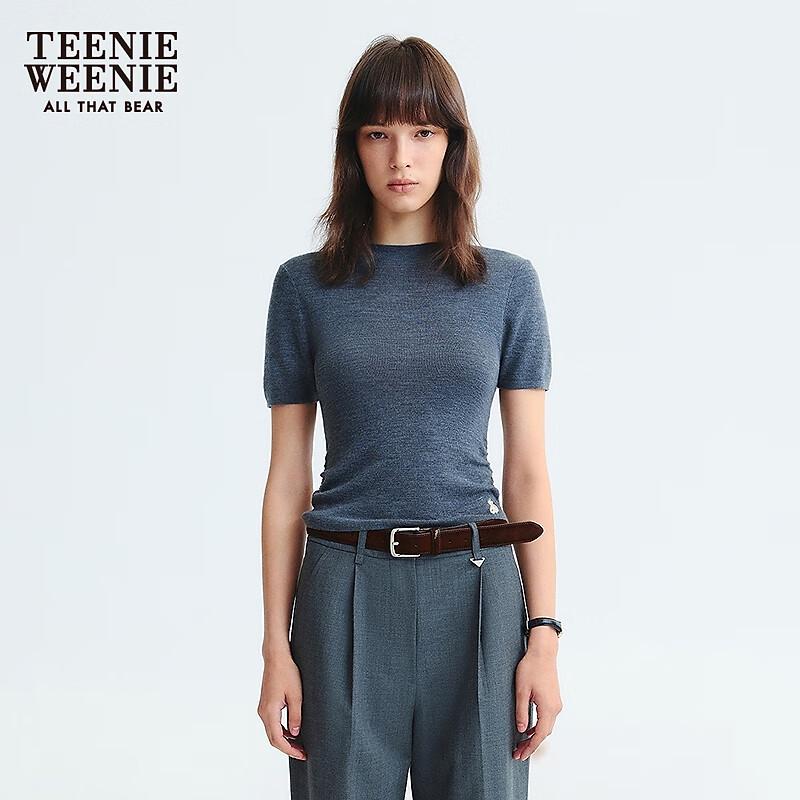 Женский трикотажный свитер с коротким рукавом и полувысоким воротником Teenie Weenie