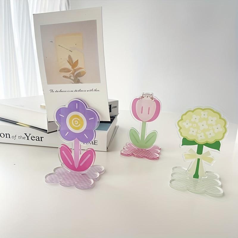1pc Acrylic Note Holder, Desktop Photo Vertical Message Cute Display, Standing Photo Holder, Card Holder