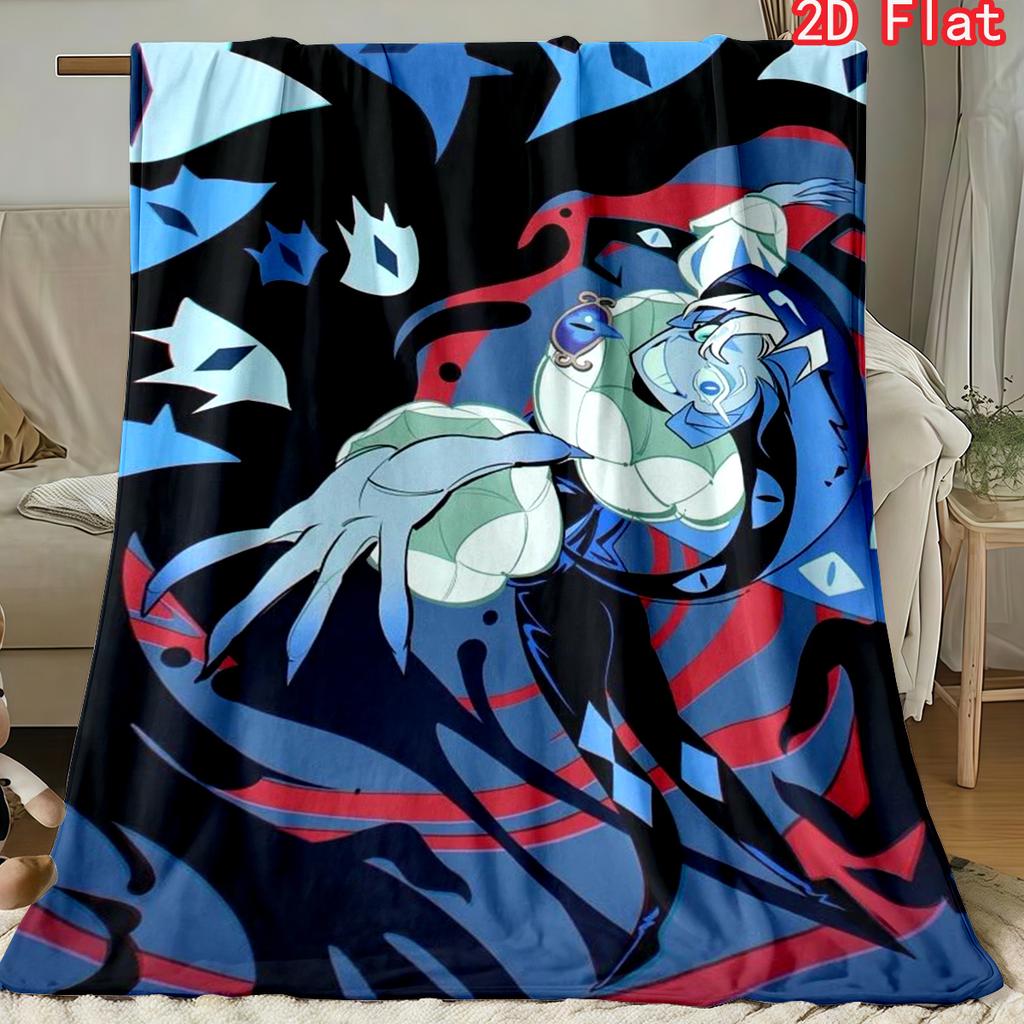 Cookie Run Kingdom Shadow Milk Cookie Flannel Blanket, Purple Magical Wizard Starry Background Cozy Throw