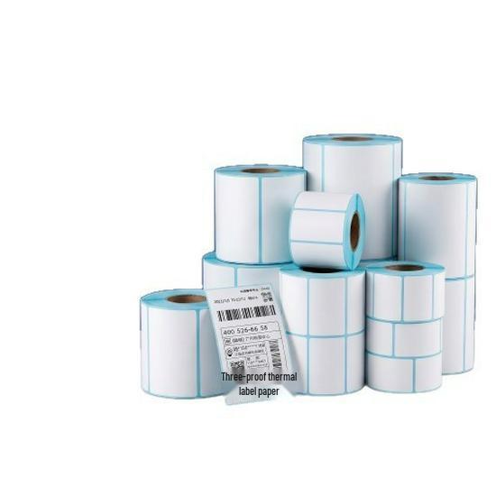Durable 60x40mm Thermal Label Paper for E-commerce: Adhesive Barcode Printing