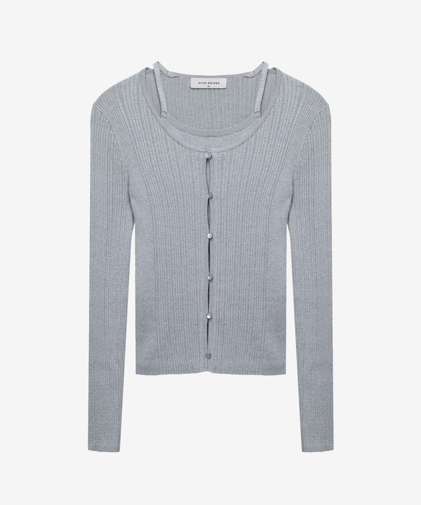 MIND BRIDGE WOMEN [W] Halterneck Sleeveless Cardigan Layered Knit - 2 Colors