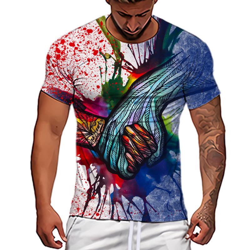 Terrifying Skull 3D Printed Short Sleeved T-shirt Summer Breathable Polyester Simple Round Neck Top