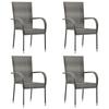 Day and Night - Day and Night Stackable Garden Chairs 4 Units Gray Synthetic Rattan