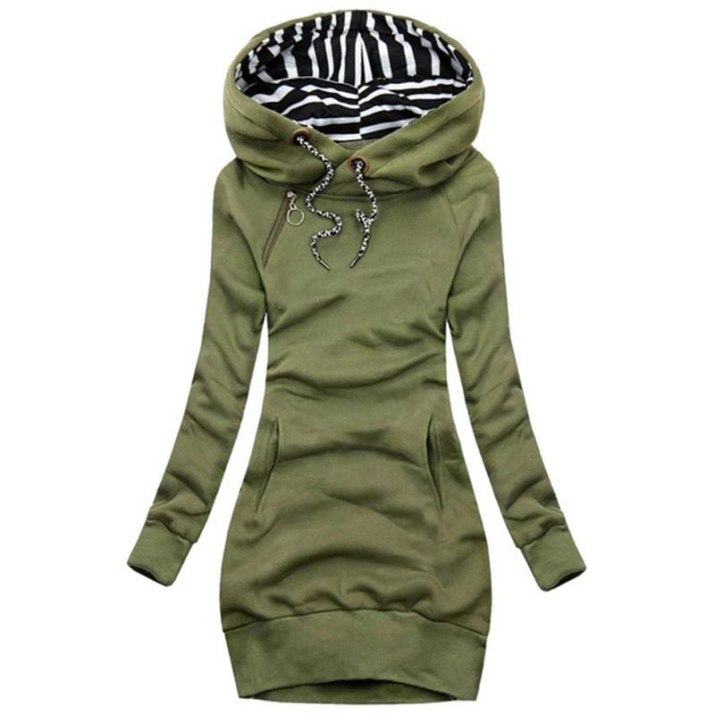 Женский модный свитер с капюшоном, осенне-зимняя толстовка с длинными рукавами, однотонный приталенный пуловер, толстовка большого размера