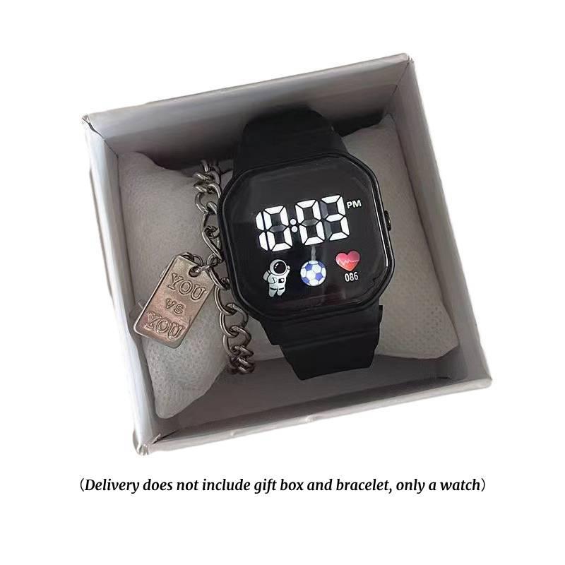 Модные Спортивные Женские Часы с Квадратным Циферблатом Водонепроницаемые Светодиодный Цифровой Дисплей Водозащита 30 м