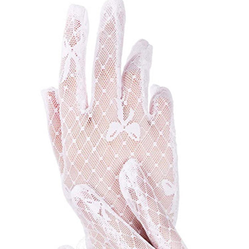 Женские короткие кружевные перчатки с оборками на манжетах для чаепития, оперы и свадебных мероприятий