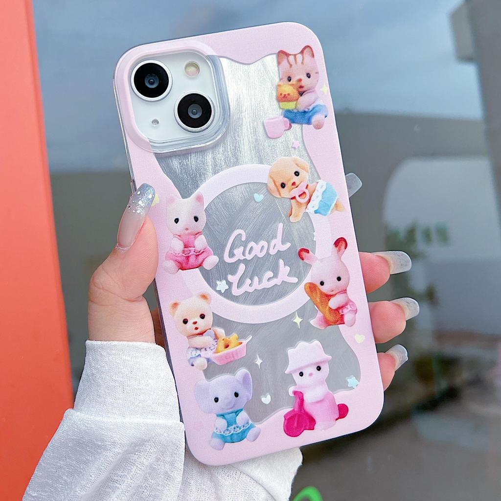 Силиконовый чехол Laser Cute Bear Dog для Xiaomi Redmi Note 12 11 Samsung A54 A24 A14 Oppo A78 A58 A38 Infinix Note 30 Funda Painted Cover Soft TPU Bumper