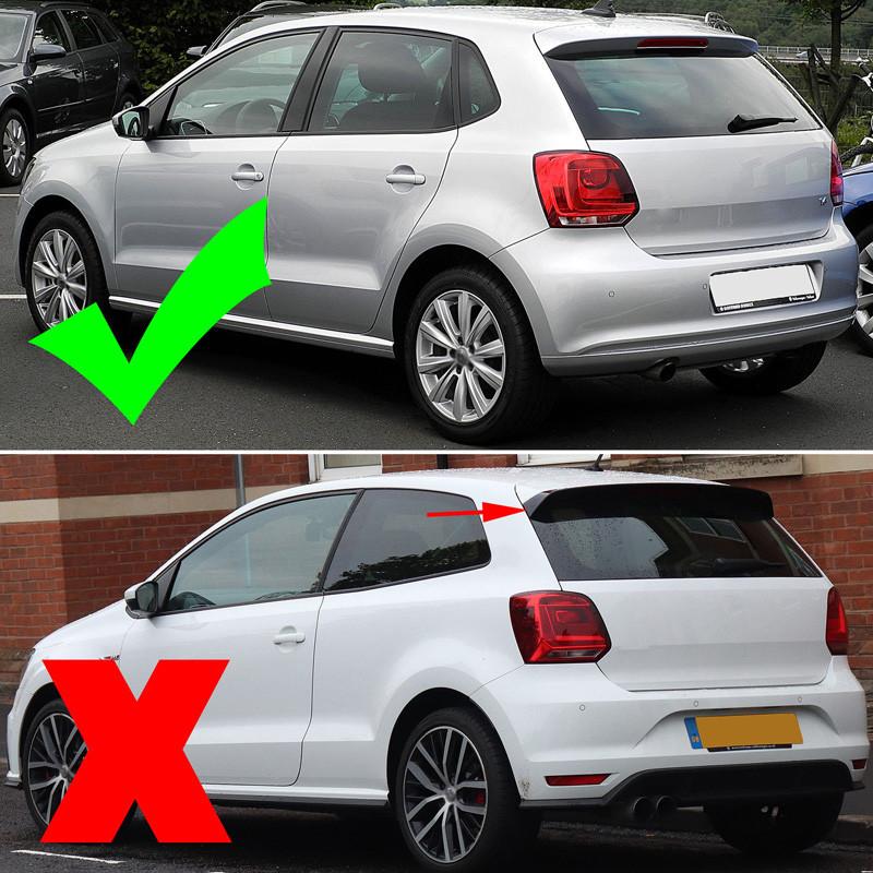 1 пара глянцевых черных спойлеров на заднее стекло автомобиля для VW Polo MK5 6R 6C 2011-2017