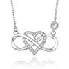 Unlimited Love Digital Letter Necklace for Women, Simple and Versatile Love Heart-shaped Pendant Collarbone Chain Neck Chain