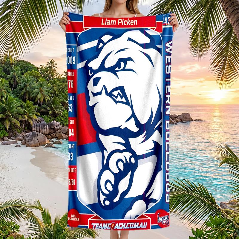 Western Bulldogs Fashion Beach Towel: Ideal for Summer Adventures Soft, absorbent and quick drying suitable for swimming and bathing