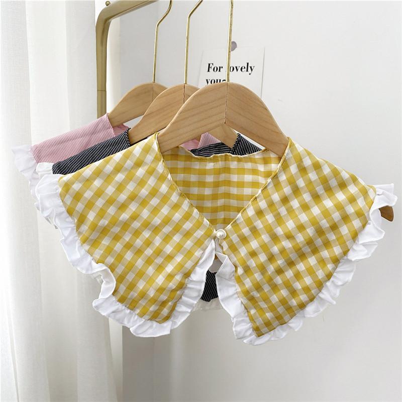 Клетчатый воротник в горошек, шарф для женщин, шейный платок, шарфы, рубашки, съемные воротники, блузки, свитера, шали, украшения, аксессуары