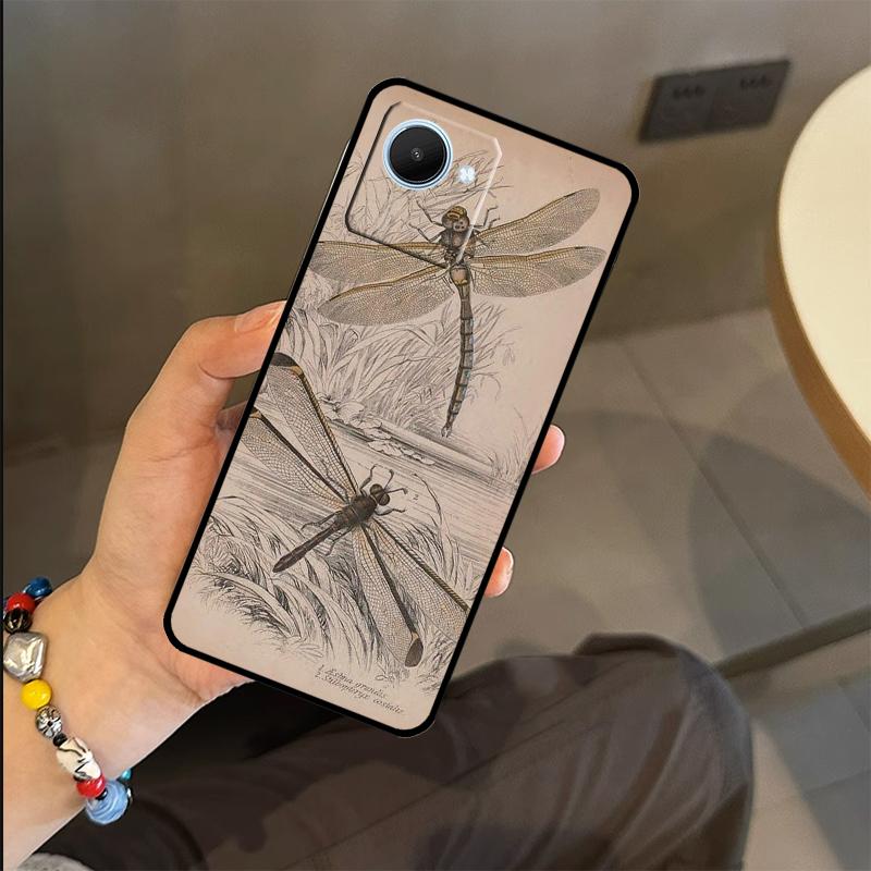 Dragonfly Pattern Case For Realme C53 C55 C51 C25 C63 C61 C65 C67 C71 C75 GT6 GT7 Pro 11 12 13 14 15 Pro Plus
