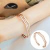 Women Multi Layers Geometry Shape Open End Bangle Bracelet Wrist Jewelry
