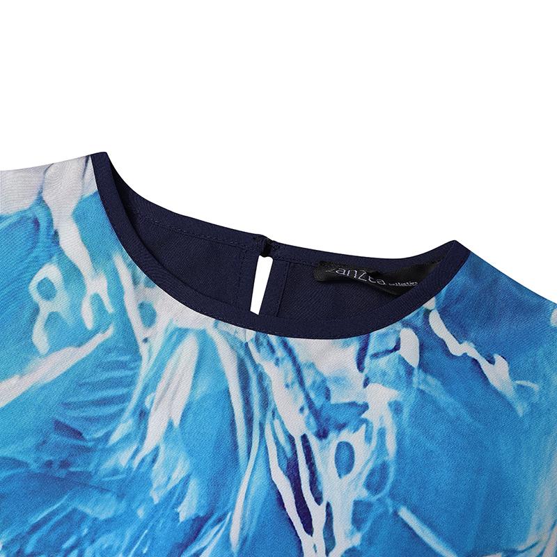 ZANZEA Женское мусульманское платье с круглым вырезом и длинными рукавами, цветное свободное платье