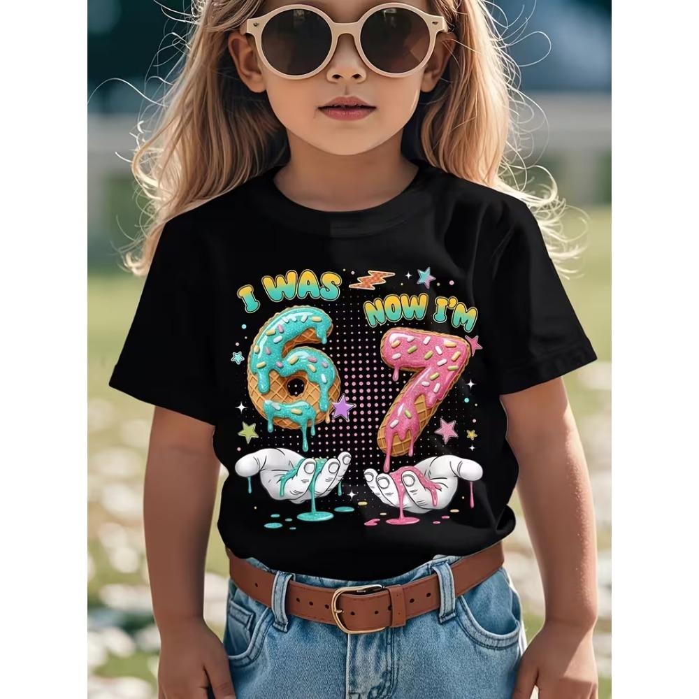 Women's T-shirt Summer Casual Fashion Women's Clothing 67 Six Seven Cute Print Trendy Women's Short Sleeve Tees Tops