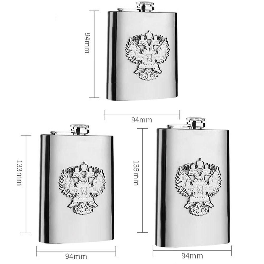with Screw Cap Kettle Pot 304 Stainless Steel Liquor Pocket Portable Hip Flask