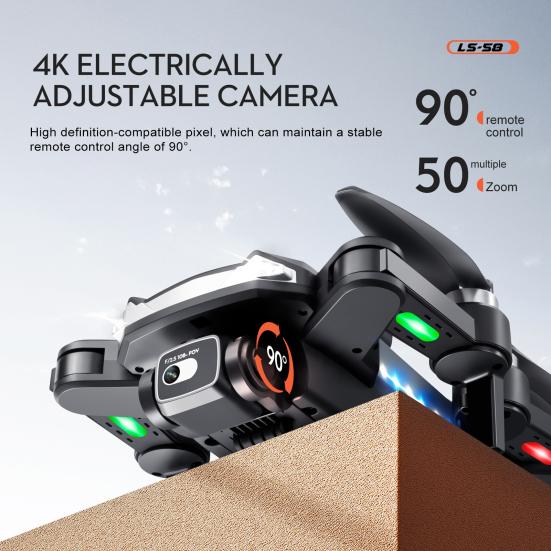 Складной игрушечный дрон для взрослых и детей 4K Pixel HD-совместимая камера Дрон для аэрофотосъемки с бесщеточным двигателем Радиоуправляемый квадрокоптер с GPS-высотой