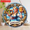 1pc 2d Flat Oktoberfest Celebration Wooden Sign - 20cm Round Beer Festival Decor for Home, Bar, and Garden - Perfect Gift for Boyfriend