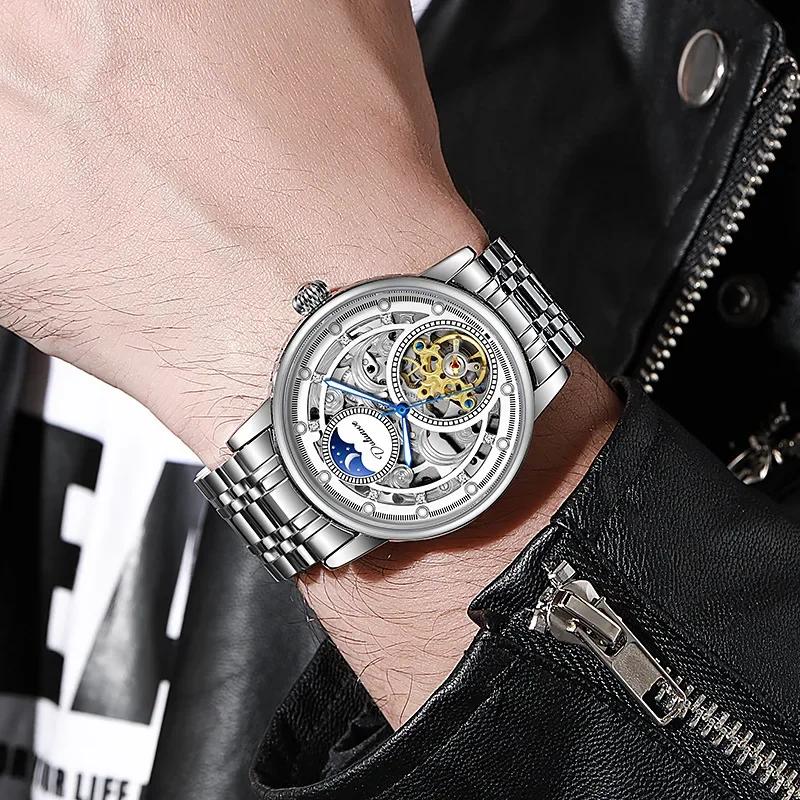 Мужские часы модные водонепроницаемые автоматические механические наручные часы роскошные турбийон деловые часы мужские Relogios