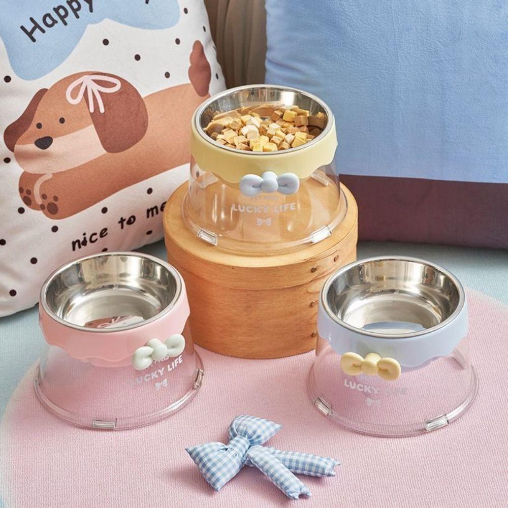 Elevated Pet Slow Feeder Bowl Stainless Steel Cat Food Bowl for Small Medium Dogs & Cats