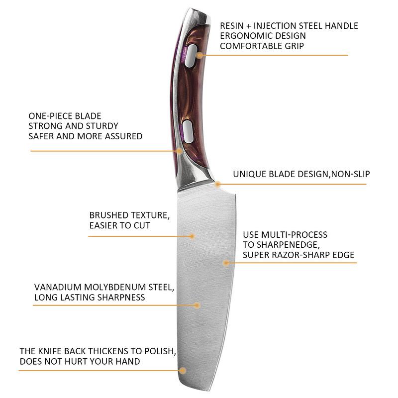 Кухонный нож из нержавеющей стали Японский нож шеф-повара Кухонный нож для нарезки Фруктовые ножи