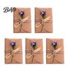 Creative Gift Wrapping Accessories 5Pcs DIY Dried Flower Greeting Cards, Handmade Note Cards with Artificial Flowers, Jute Twine Exquisite Holiday