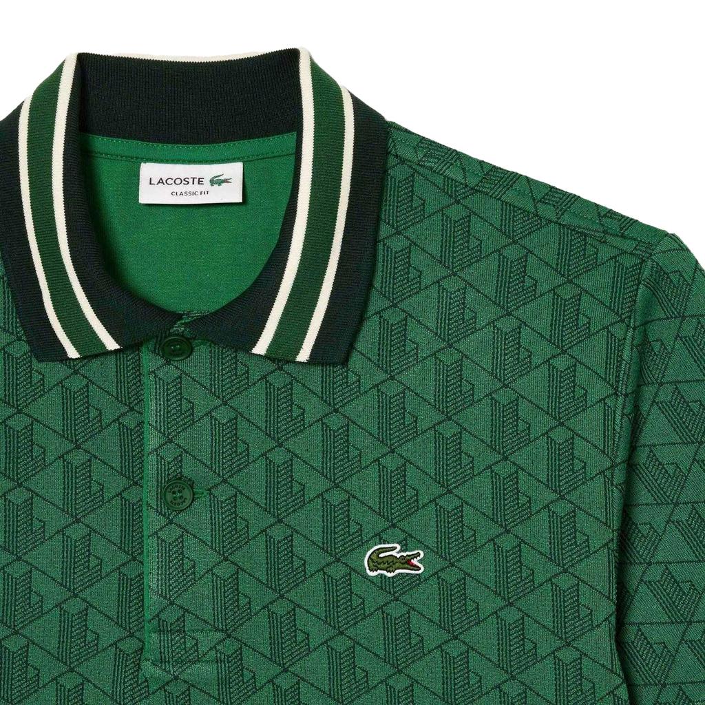 Lacoste Mens Monogram Jacquard Classic Polo Shirt