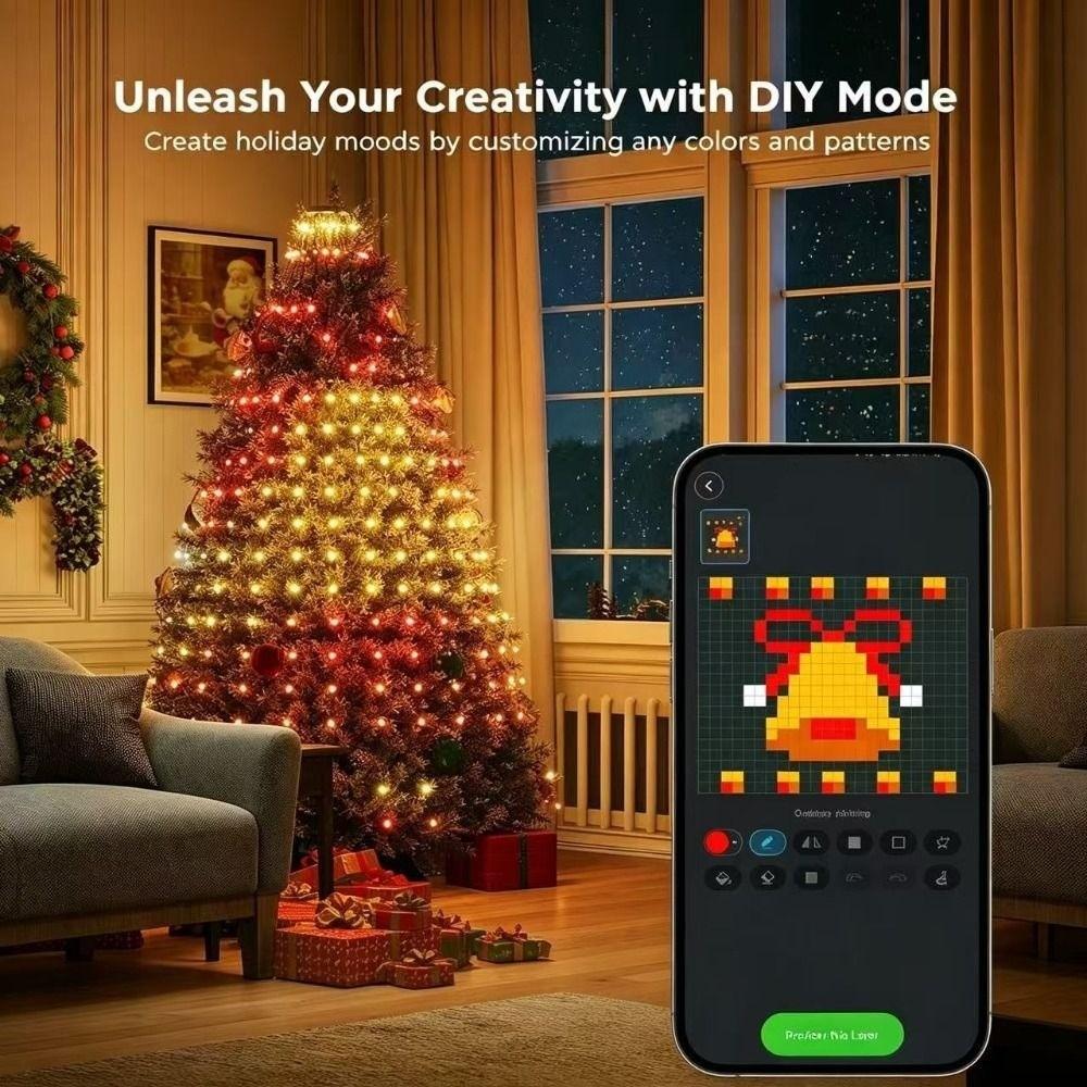 RGBIC Christmas Tree Lights Music Sync RGB IC Christmas Lights Indoor Decoration