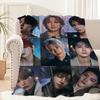 Kpop Boy Group Snow Portrait Flannel Throw Blanket Soft Warm Cover For Sofa Bedroom Dorm Kpop Decor Idol Group Pattern Gift For