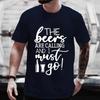 Tshirt for Men The Beer Are Calling and I Must Go Graphic T Shirts Y2k Clothes Oversized Streetwear Friends Drinking Party Tops