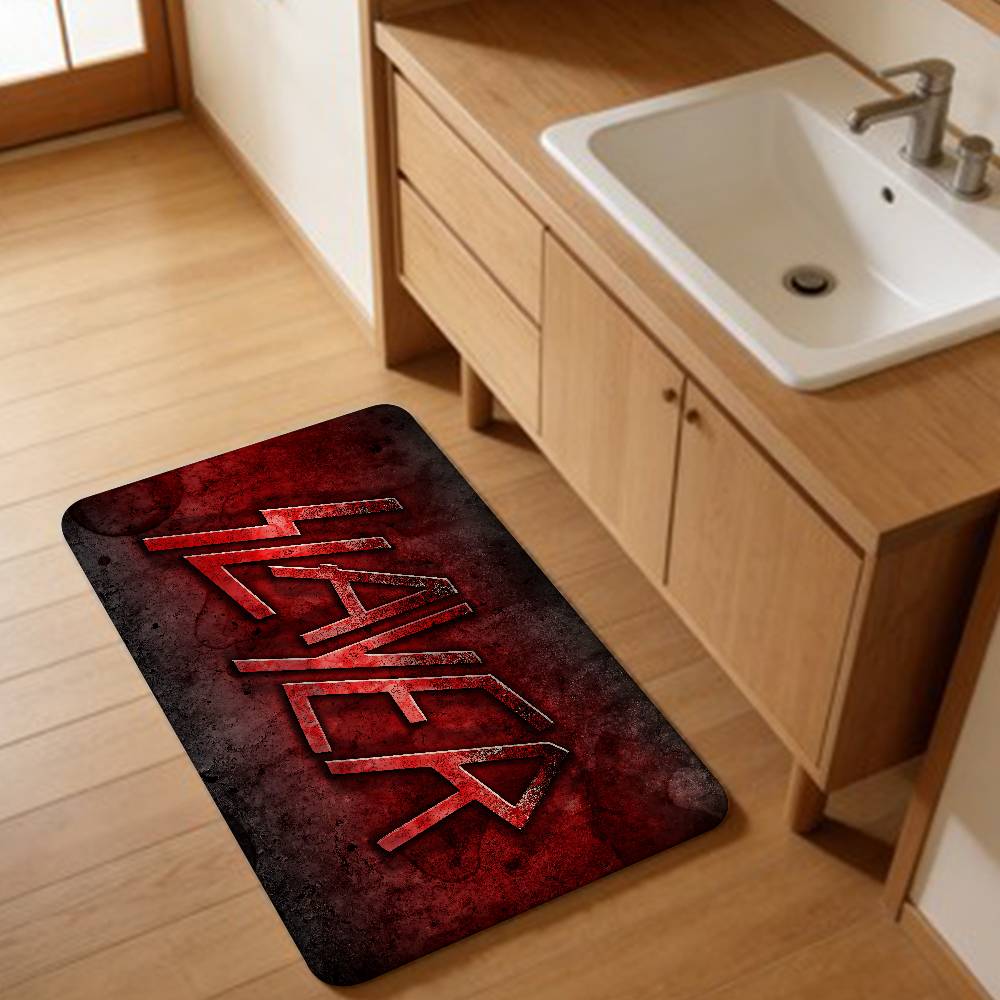 Heavy Metal S-Slayer Rock Band Room Mats Retro Multiple Choice Living Room Kitchen Rug Non-Slip Welcome Rug