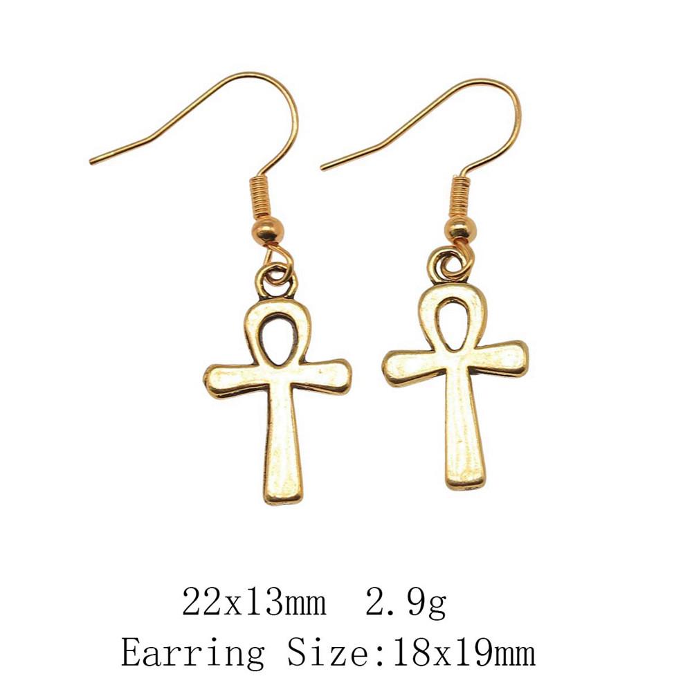 Новые поступления Длинные серьги Pharaoh Chief Ankh Cross Drop & Dangle Серьги-подвески для женщин Серьги-сумки в стиле бохо