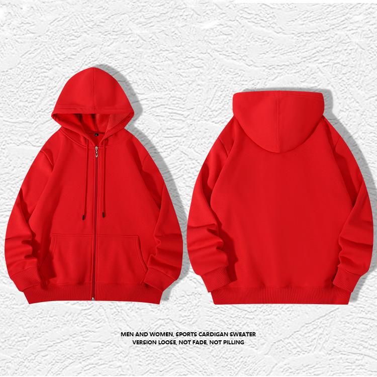 Plus Size Hoodie Men Autumn Winter Fleece Hoodies Solid Color Jacket Hoodies