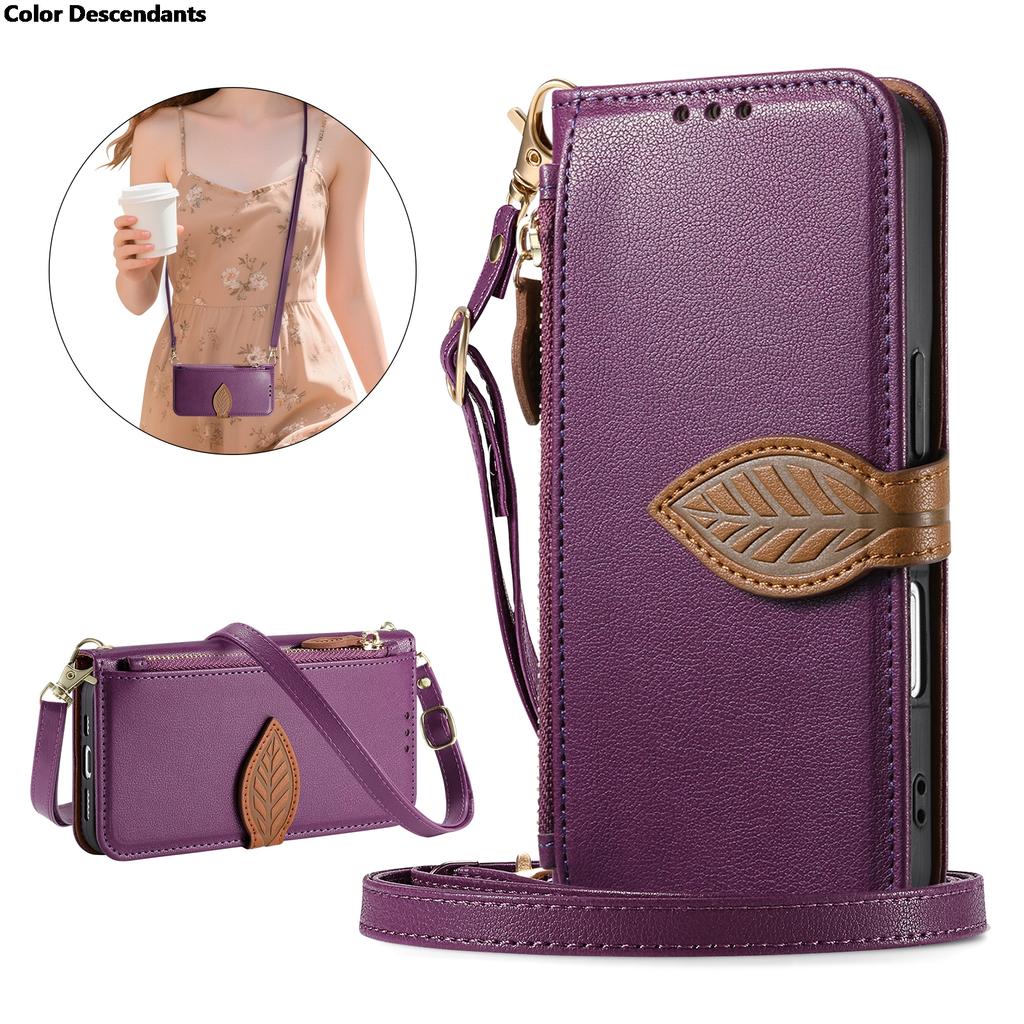 Leaf Buckle Crossbody Lanyard Wallet Case For Infinix Note Hot 50 Pro Plus Spark 20C Card Holder Luxury Leather Phone Cover Bags
