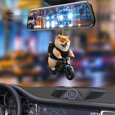 Милая собака зеркало заднего вида подвеска акриловый автомобильный интерьер украшение автомобиля причудливый шарм для дома и улицы рождественская елка дверь окно забор ветка подарок