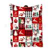 Christmas Cane Candy Bow Flannel Blanket, Digital Printed Sofa Blanket Holiday Gifts