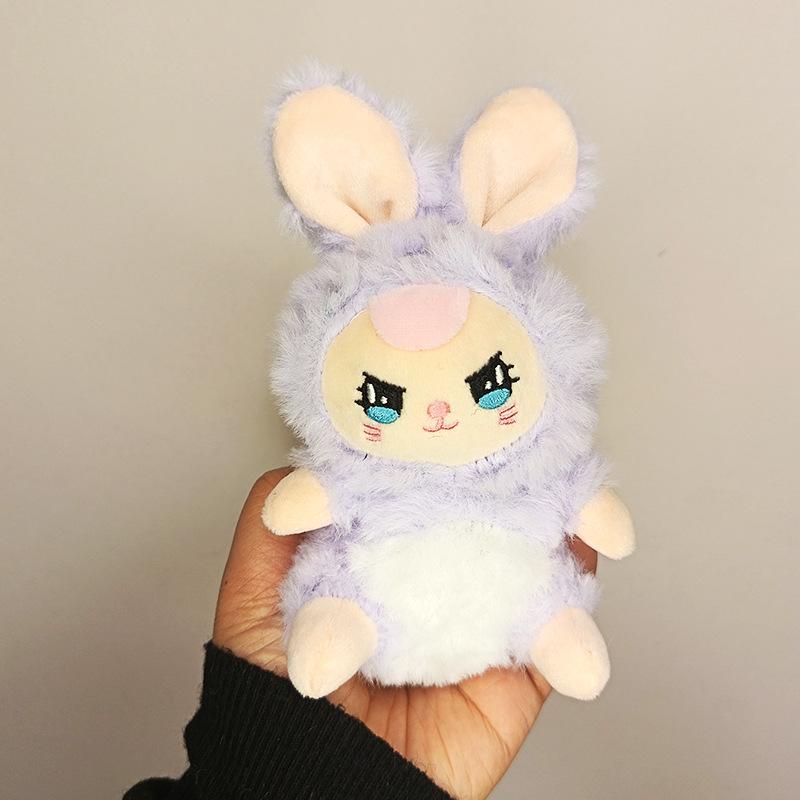 Cute Fantasy Elf Rabbit Plush Doll Keychain New Style Doll Bag Pendant 4-inch Machine Doll
