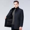Высококачественное двухстороннее кашемировое пальто для папы среднего возраста, воротник из шерстяной норки, съемная подкладка, ветровка, мужская куртка