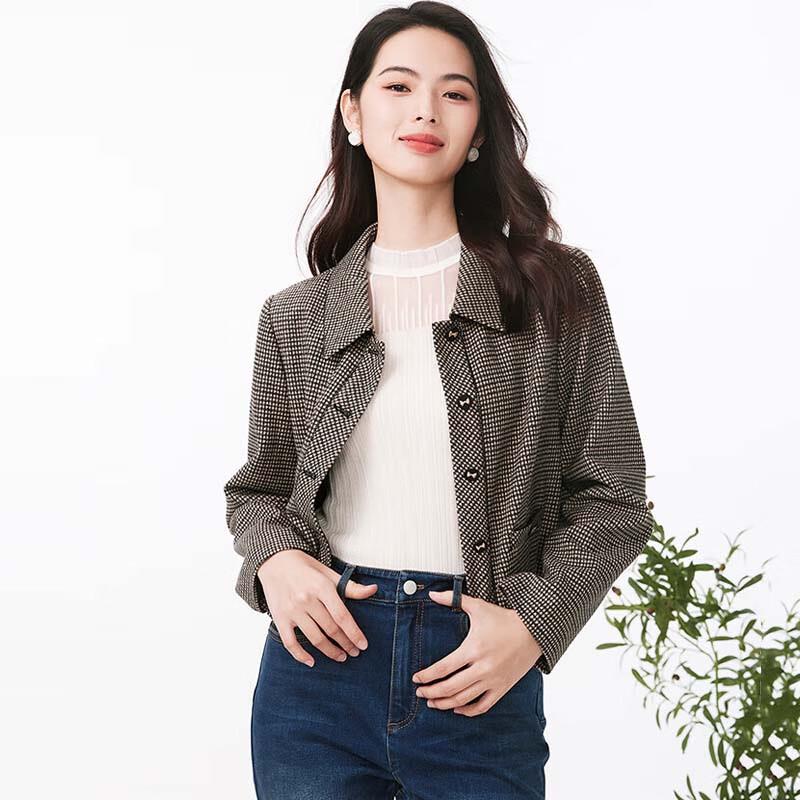 JESSIE Женская элегантная короткая куртка с воротником поло