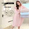 Зимний носимый женский халат из кораллового флиса с капюшоном - Впитывающий, Толстый, Мягкий халат-юбка с длинными рукавами