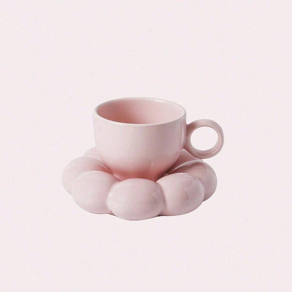 Ceramic Mug Cute Cloud Decorative Plate Coffee Cup Set Creative Ceramic Cup Gift Modern Living Room Home Decoration